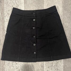 Black Button-Front Women's Skirt
